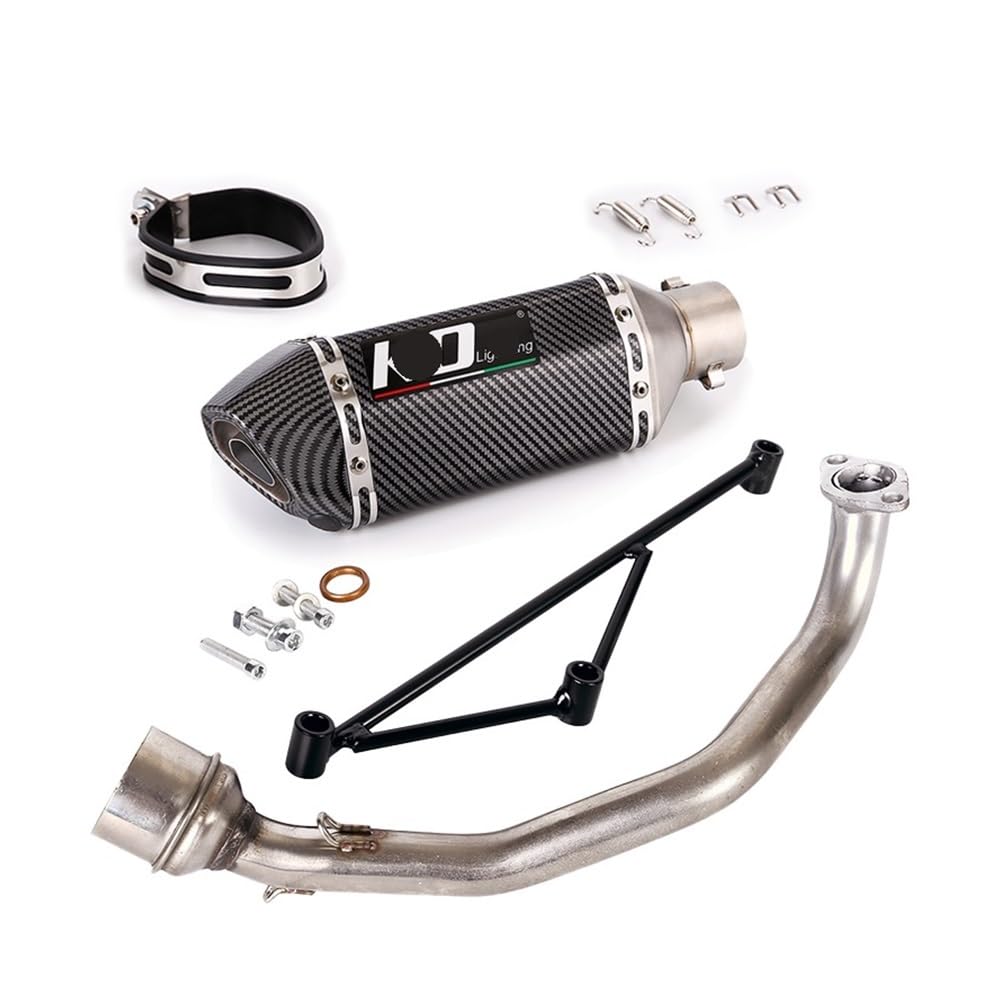 Silencieux Riloer Gy6-125 Échappement Moto Double Sortie Riloer - Acier Inoxydable 51mm Silencieux Inox Moto