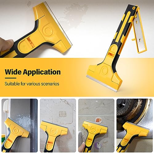 Image of Gomake Razor Blade Scraper Tool Wall Paint Window Glass Scraper with Extra Razor Blades for Sticker,Glue,Paint,Adhesives Removal,Glass Top Stove Cleaning