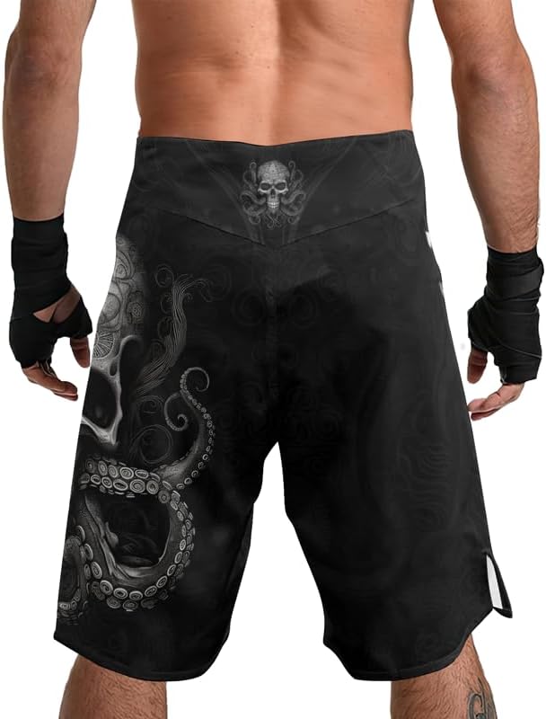 Octopus Fight Shorts MMA BJJ Kickboxing Grappling Jiu Jitsu Shorts for Men 4-Way Stretch Fabric