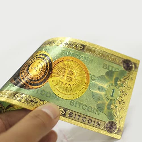 10pc Gold Plated Bitcoin Bills, Color Gold Color Foil 100 Bitcoin Banknote BTC Bills Souvenir Banknotes for Collection - Image 6