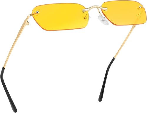 Miniatura 9 de FEISEDY Gafas de sol retro pequeñas sin borde estrecho lentes transparentes gafas de sol rectangulares vintage para mujeres y hombres B2643