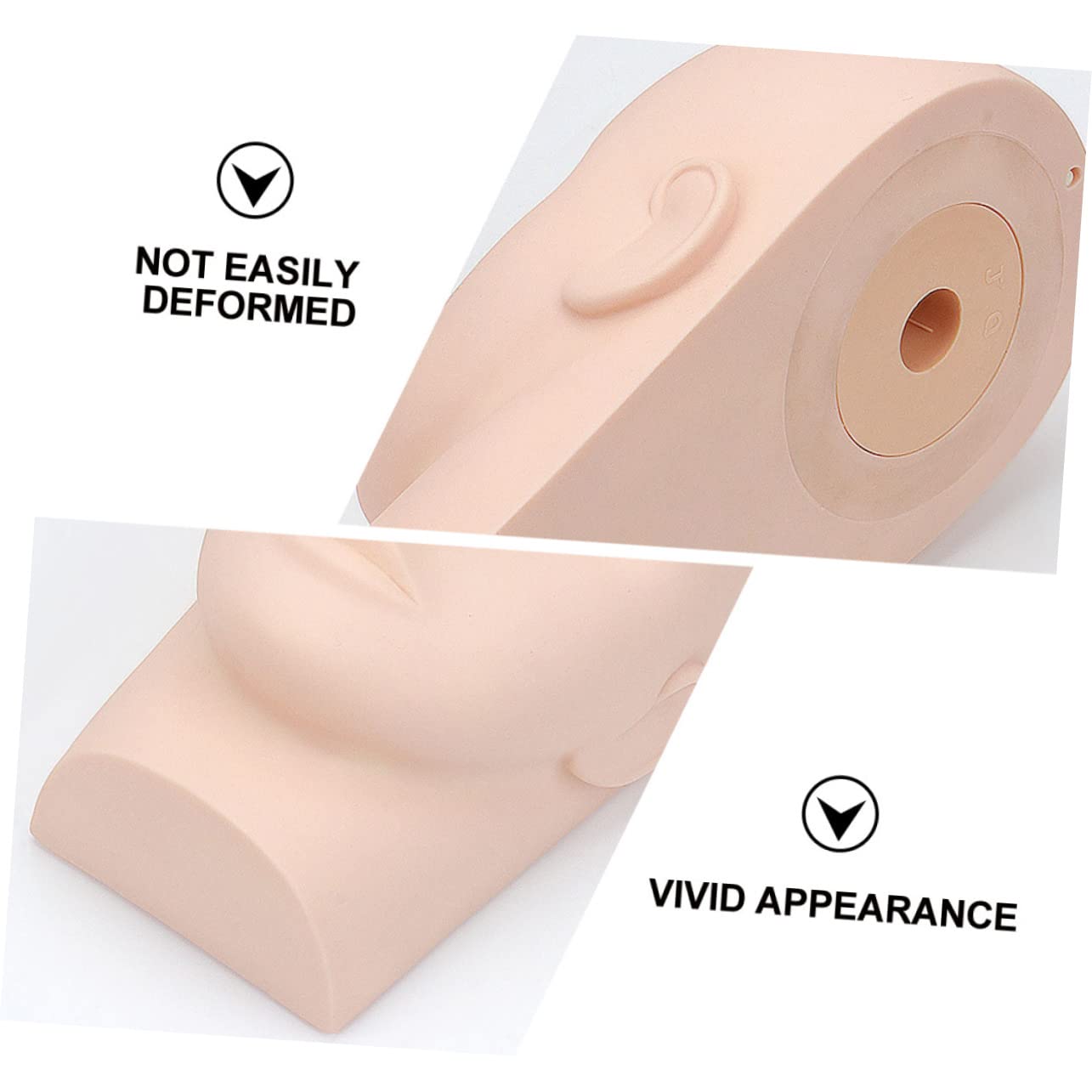 Make Beige und im Wimpernverlängerung Übungskopf für Silikon wiederverwendbar Up Training für Massageunterricht und Anfänger Kosmetikbereich
