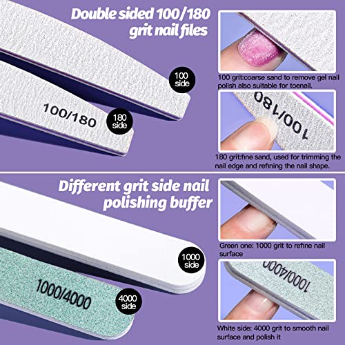 FANDAMEI-Nail-Files-and-Buffers-Nail-Cuticle-Remover-Kit-with-Nail-File-Nail-Buffer-Nail-Buffer-Block-Cuticle-Nipper-Cuticle-Pusher-Cuticle-Peeler-Nail-Cuticle-Oil-Lavender-for-Nail-Care