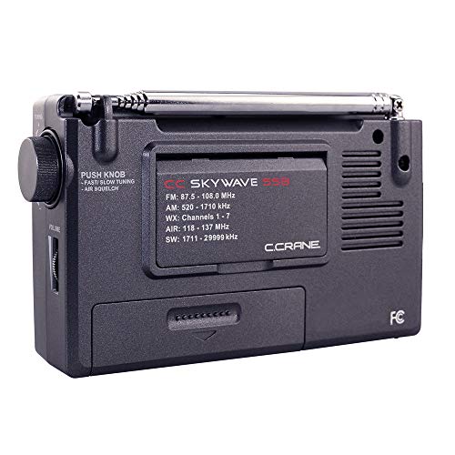 C. Crane CC Skywave SSB AM, FM, Shortwave, NOAA Weather + Alert, Scannable VHF Aviation Band and Single Side Bands Small Battery Operated Portable Travel Radio - Thumbnail 4