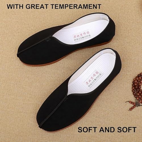Unisex Old Beijing Canvas Martial Arts Shoes, Traditional Chinese Slip-On Footwear with Non-Slip Rubber Sole, Lightweight and Breathable (3 40)4