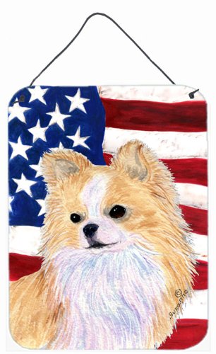 Drapeau américain Chihuahua 40x30 cm, plaque murale déco extérieure