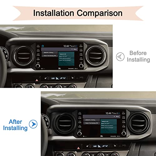 Image of JDMCAR Compatible with Toyota Tacoma Accessories 2016-2022 2023 Premium Aluminum Alloy A /C Vent Ring Outer Trim Decoration Covers fit Tacoma A /C Outlet Vent -(4 pcs Set, Black)