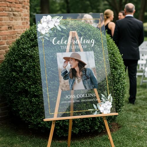 Image of Custom Funeral Sign with Picture - Personalized Memorial Sign - Personalized Funeral Board for Love Ones - Memorial Funeral Sign - Custom funeral Decorations for Loss of Loved Ones