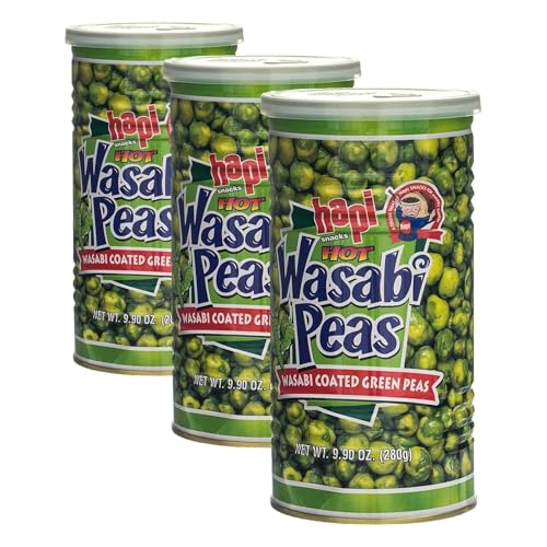 Image of Hapi Hot Wasabi Peas, 9.9 Ounce Tins (Pack of 12)