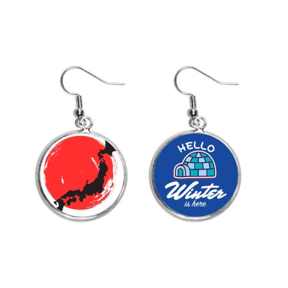 Pendientes mapa de Japón estilo joya de invierno el regalo ideal de Navidad 5