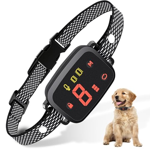 Collari anti abbaio per cani, collare antiabbaio anti-urto, impermeabile IP67, 3 modalità regolabili, 8 livelli di sensibilità, collare intelligente per abbaiare per cani di taglia piccola, media e