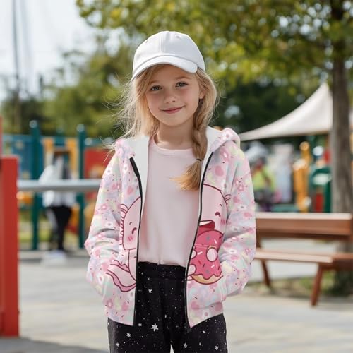 Girls Winter Full Zip Long Sleeve Hoodie Fuzzy Jacket Outwear Coat Warm Hooded Sweatshirt with Pocket2