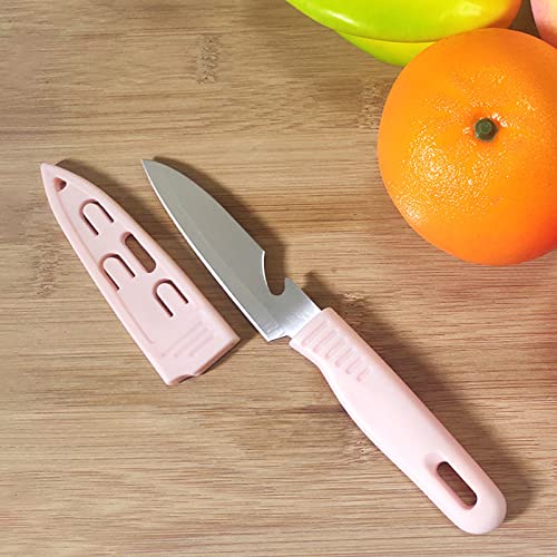 Lomgwumy Paring Knife, 3 Sharp And Durable Fruit Knife, With Scabbard, Simple And Beautiful, Fruit Knives Small Is Suitable For Most Vegetables, Fruits And Meat ( Pink, Blue, Green) #TOP2