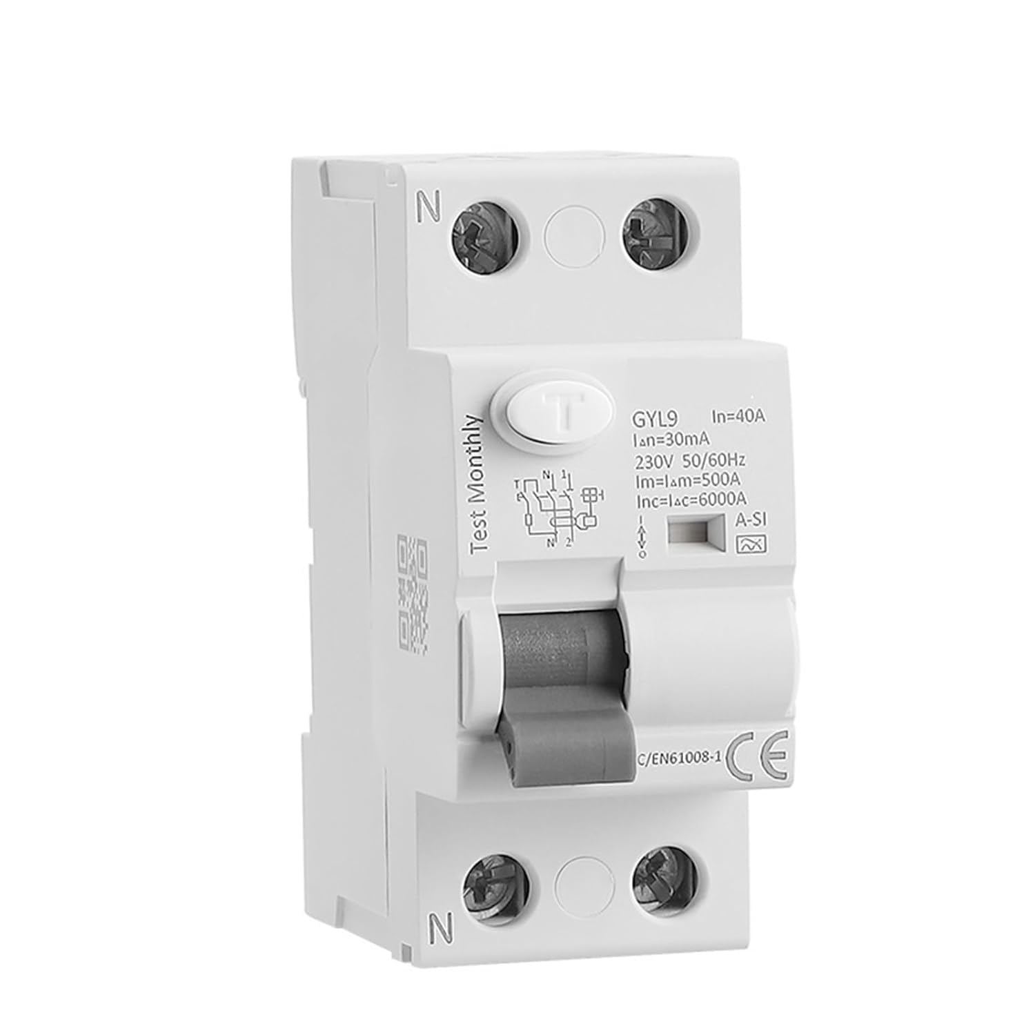 LHNBGTUIW GYL9 A-SI Type Time Delayed RCD RCCB ELCB Electromagnetic 2P 4P 40A 63A 30mA Super Immunised 1Pcs(TypeA-SI 4P 63A 30mA)