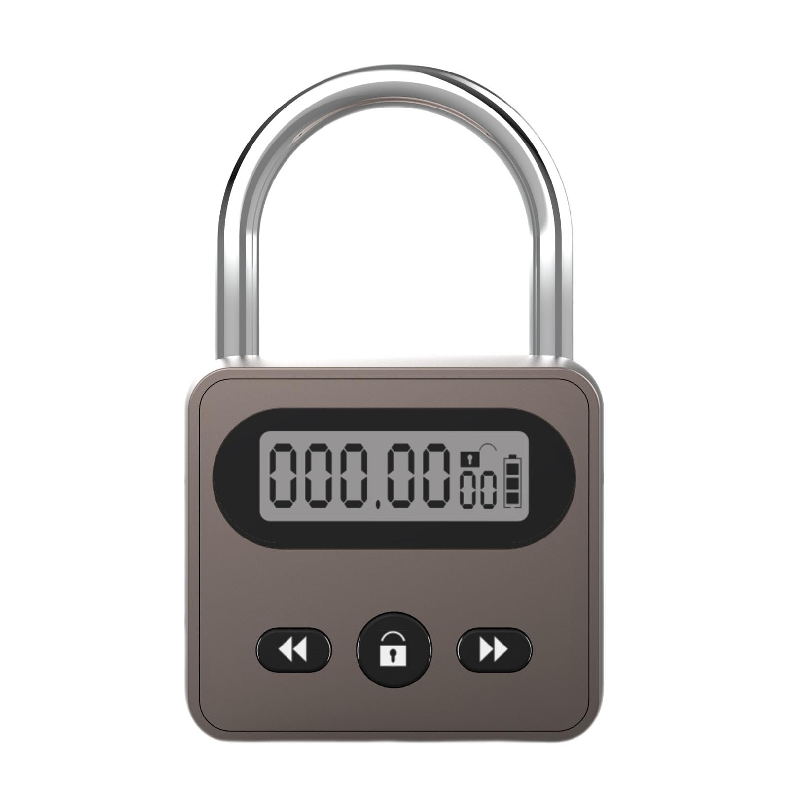 Meichoon Metal Timer Lock Stainless Steel Multi-Function Intelligent Padlock Backlit Display 999 Hours Max Timing for Preventing Addiction and Bad Habits Bronze