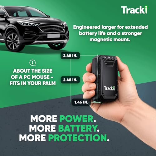 Image of Tracki Pro GPS Tracker for Vehicles, Subscription Required, Cancel Anytime - Track Cars & Assets for Months - Hidden GPS Tracker for Car (Tracker + 6M Subs.)