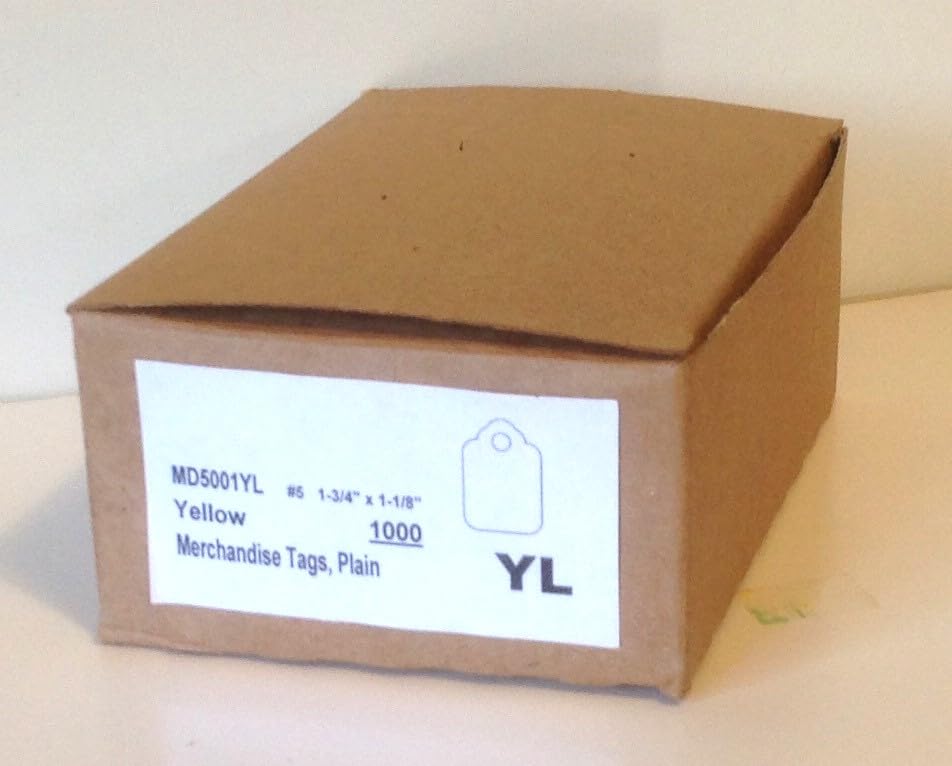#5 Merchandise Tag, Yellow, 1-3/4