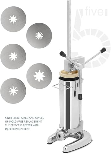 Miniatura 4 de TAHALI Fabricante manual de churro, comercial 2L manual español Donut Churro Maker Machine 5 tipos de moldes, Máquina española vertical de acero