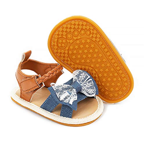 Baby Girl Sandals Summer Crib Shoes Bowknot Soft Sole Infant Girls Princess Dress Flats First Walker Shoes 12-18 month