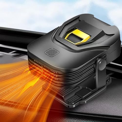 Car Heater,Upgraded 12V Portable Car Heater & Defroster – Fast Heating & Cooling Fan,with 360° Swivel Base Plug-in Auto Heater for Windshield & Interior – Great for sedans,SUVs,trucks,and RVs