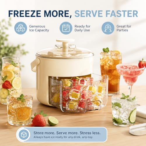 Molde para hielo con tapa y almacenamiento, diseño doble capa miniatura 3