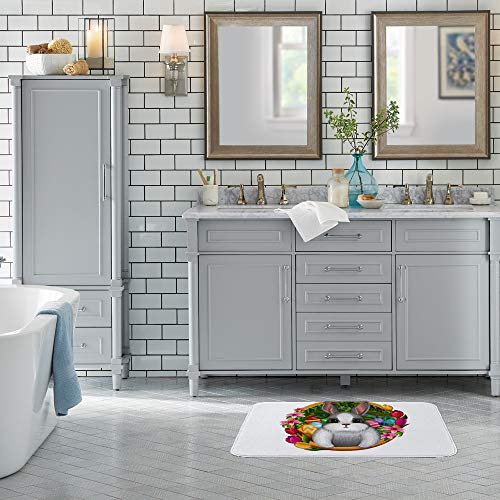 Tapis de bain velours corail doux design unique lapin 36 x 24 "