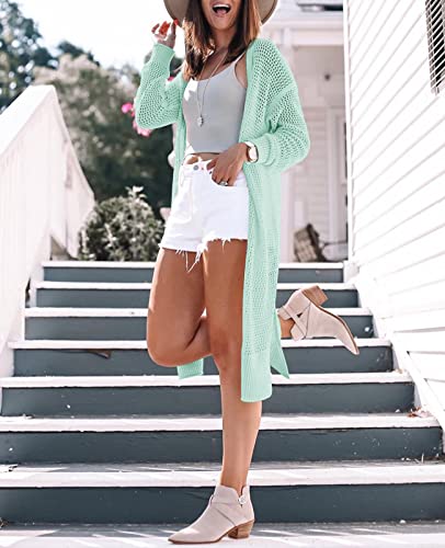 Image of Misassy Womens Open Front Knit Sheer Cardigans Summer Boho Lightweight Long Sleeve Kimono Long Sweater