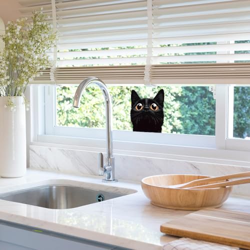 Vinilo decorativo Gato negro adorable para pared miniatura 4