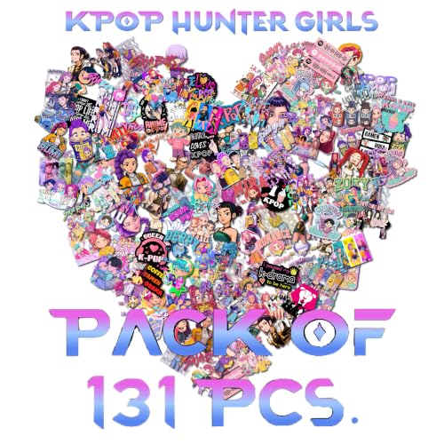 Image of AtOdds - 131 Pcs Kpop Hunter Girls Sticker Bundle - Hunterix - Premium Matte Waterproof Vinyl Stickers for Water Bottles, Phones, Laptop, Notebook Journal & Other Crafts