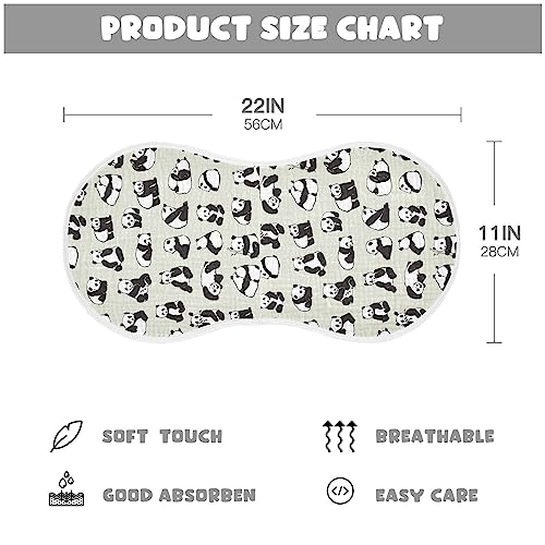 Panda Muslin Baby Burp Cloths - Super Absorbent and Soft Burping Rags - Cotton Burp Clothes Set for Boys and Girls, 2 Pack3