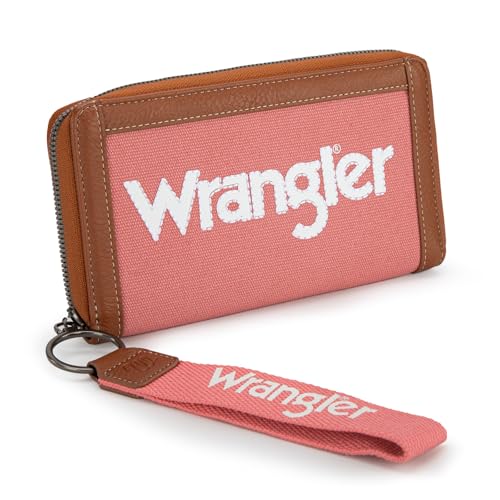 Image of Montana West X Wrangler Wristlet Wallets Purse for Women Vintage Boho Ladies Wallet Coin Purse Two-Tone Credit Card Holder