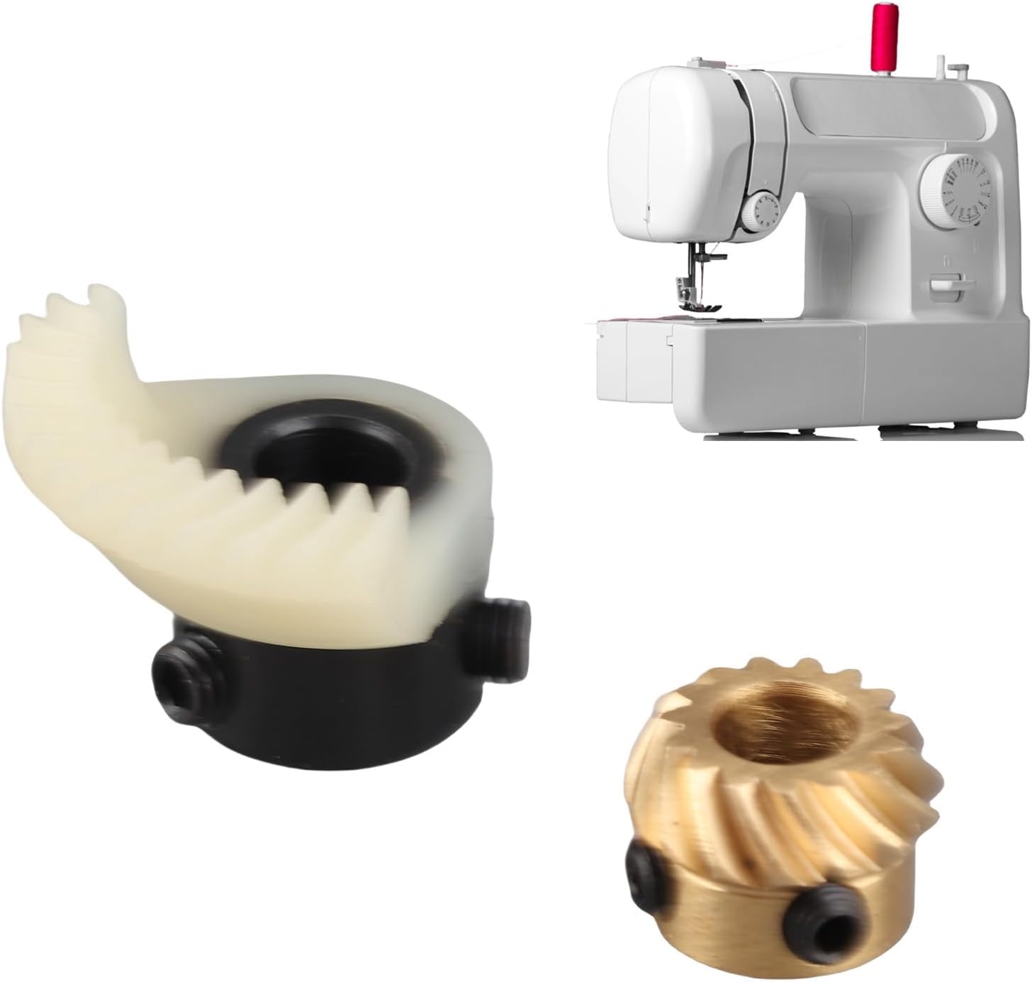 Hook Drive Gear Set for Sewing Machine, Sector Gear Replacement, 2 Pieces for Sewing Repair