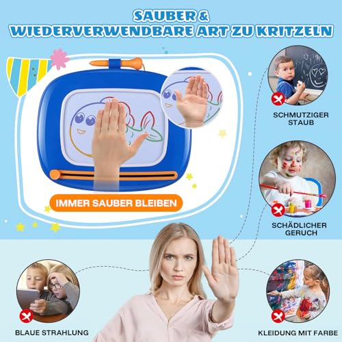Smasiagon Magnetische Maltafel Zaubertafel für Kinder, Bunte Löschbare Magnettafel Zeichentafel mit Beinen für Kleinkind Spielzeug ab 1 2 3… – Ansicht 3