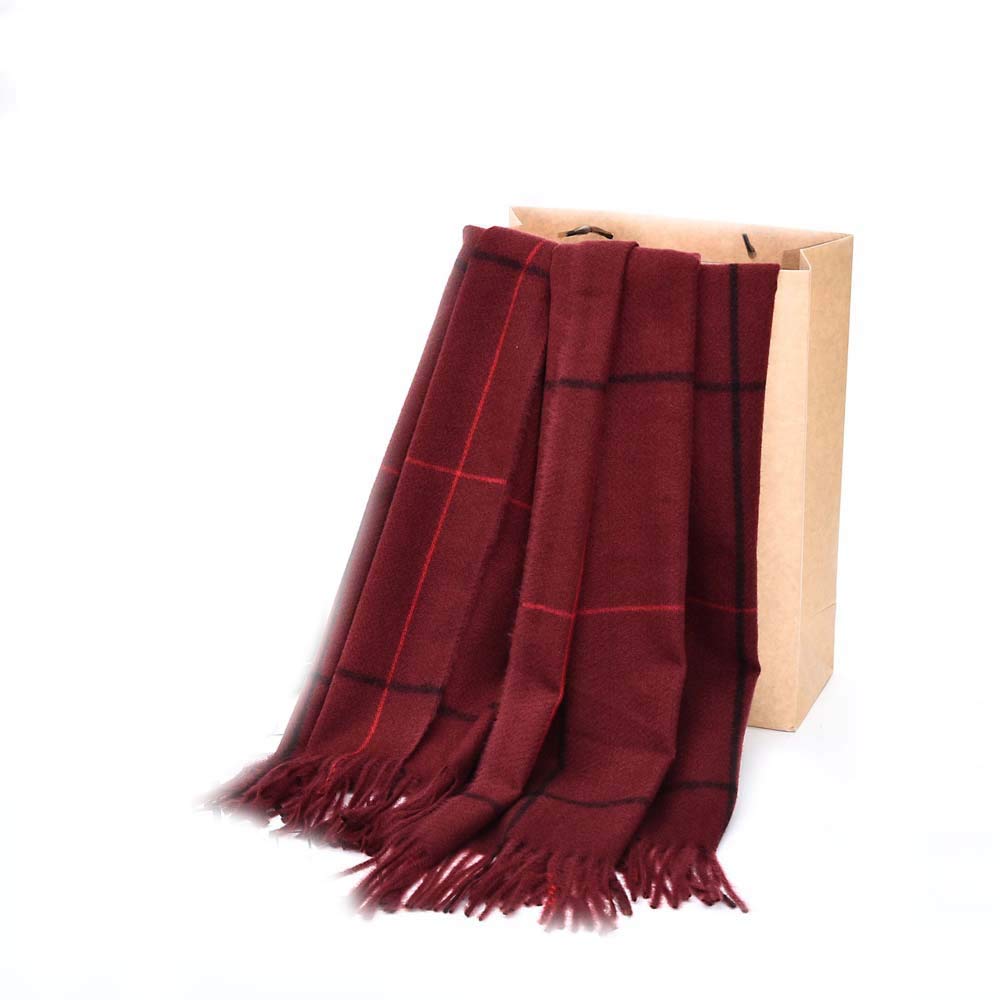 Couverture chaude pour les femmes à carreaux style grand châle