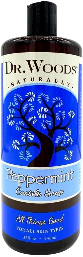 Dr. Woods Pure Peppermint Liquid Castile Soap, 32 Ounce