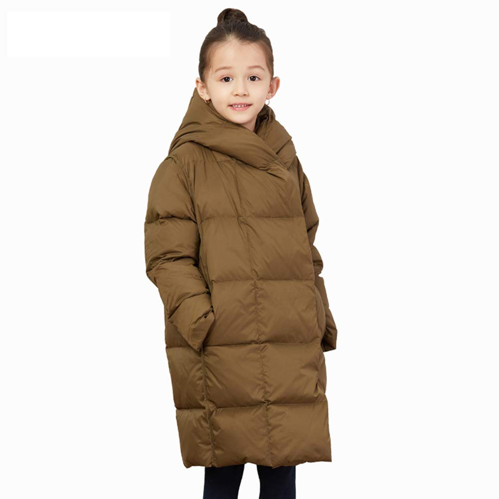 Chaqueta De Plumón para Niñas, Parka Larga con Capucha De Invierno, Abrigo Cálido Al Aire Libre con Bolsillos, Top Básico