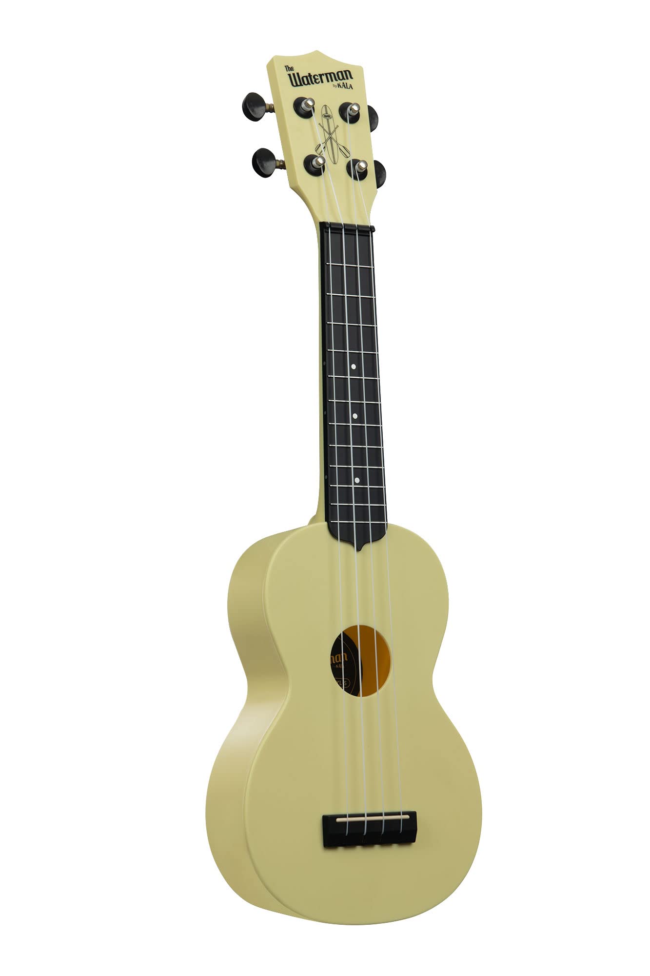 Kala Brand Music Co. The Waterman Beach Collection, 4-String Ukulele, Right, Starlight Yellow, Soprano (KA-WMG-YL-S)