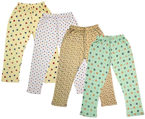 Image of IndiWeaves Girl's Regular Fit Cotton Capri (71800-143144145147-IW-N-P4-24 Green, Beige, White, Yellow 4 Years-5 Years)