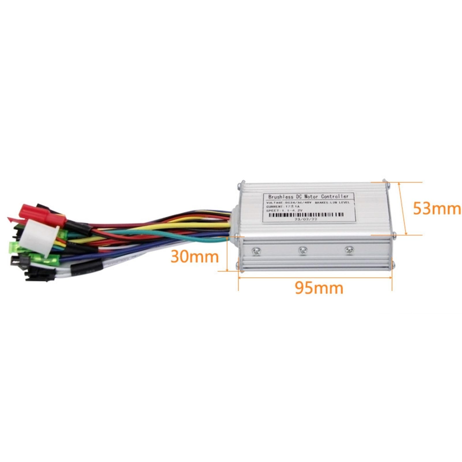 BuyWeek Kit de Contrôleur de Moteur sans Balais pour Scooter Vélo Électrique, 36V 48V 250W 350W 17A 3 Modes Contrôleur d'onde Sinusoidale Panneau d'Affichage LCD Couleur S869 et Accélérateur 130X