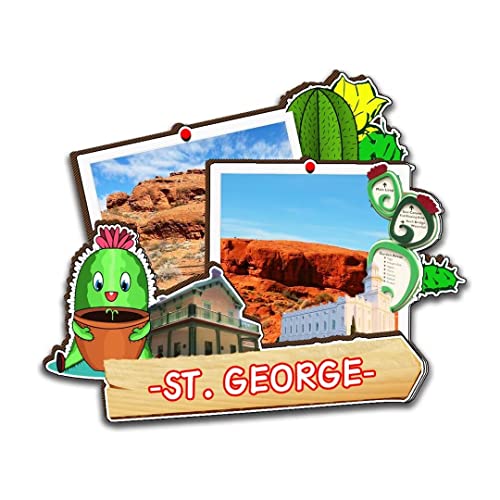 Imán decorativo de madera St. George Utah USA 3.14 pulgadas miniatura 1