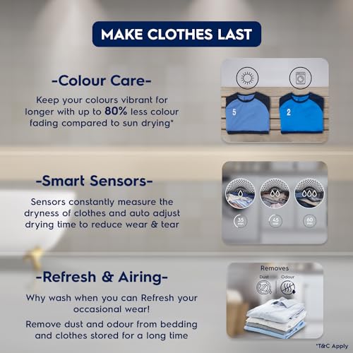 Image of Electrolux 7.5KG Fully Automatic Vented Clothes Dryer Machine, Reverse Tumbling, Smart Sensors, Colour Care, Drying Only - No Washing Function, White, UltimateCare 300, EDV754H3WB