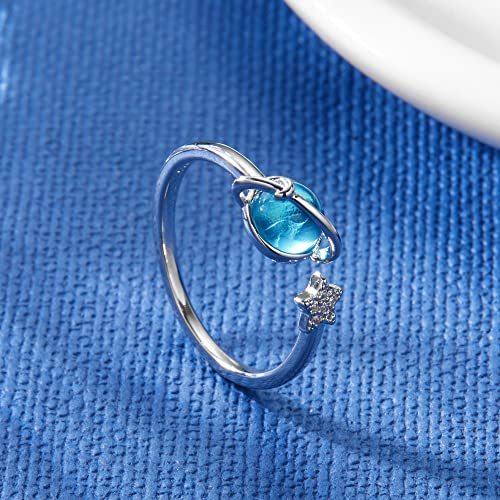 BELLA-Bee To My Beautiful Daughter Granddaughter Star Rings Sparkling Cubic Zirconia Planet Stars Rings Gift For Granddaughter3