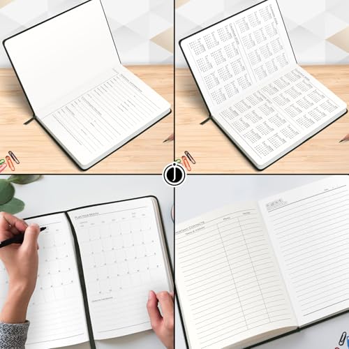 Image of Jhingalala A5 Leather Cover Hardbound Undated Journal Notebook with Pen Combo Gift | 80 GSM Premium Non-Bleeding Paper | Diary with Pen | Ideal Corporate, Diwali & New Year Gift (Green)