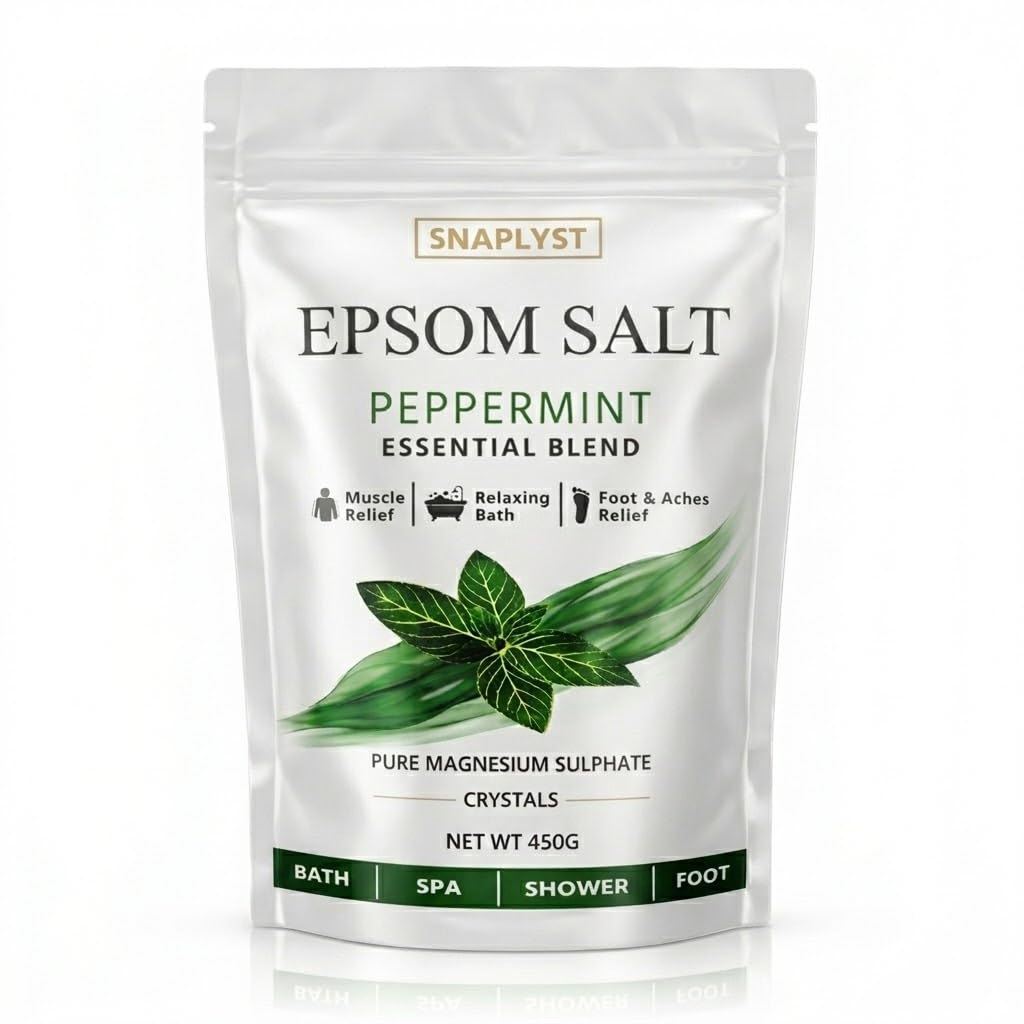 peppermint Epsom Salt for Bath & Foot Soak | Muscle Pain Relief, Stress Relaxation, Smelly Feet & Cracked Heels Care | Magnesium Sulfate Bath Salt for Home Spa & Sleep Relaxation-image-8