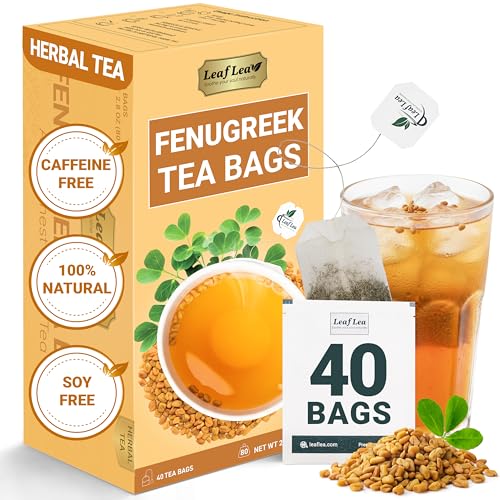 Image of LeafLea Fenugreek Tea Bags, Pure Fenugreek Seed Herbal Infusion, 40 Count