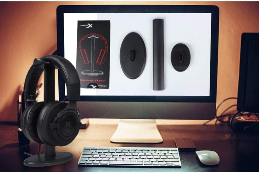 GAENZA Nuovo supporto per cuffie in metallo Supporto universale per cuffie in alluminio Supporto per cuffie Supporto per cuffie Supporto da scrivania Supporto per cuffie Gancio per auricolari