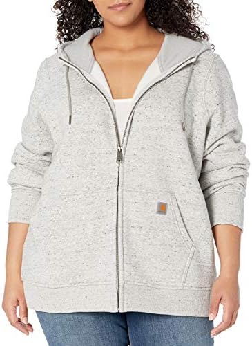 Carhartt womens Clarksburg Full Zip Hoodie (Regular and Plus Sizes) Sweatshirt, Asphalt Heather, Medium US