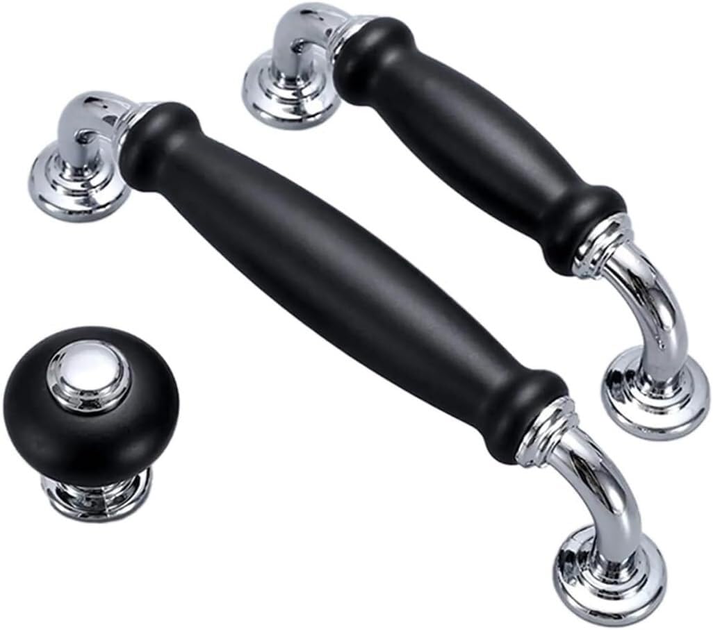 Paqwtyb Silver Pulls, 1Pc Ceramic Furniture Zinc Alloy Cabinet Handle