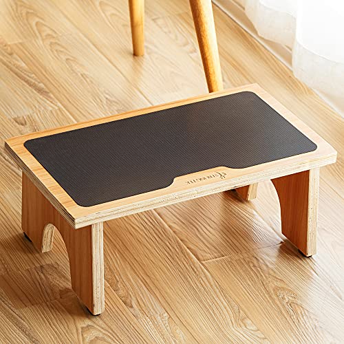 StrongTek Wooden Portable One Step Stool Kids Potty Training Stool Foot Step Stool for Kitchen, Bedroom, Living Room, Bathroom,300lbs (Natural)