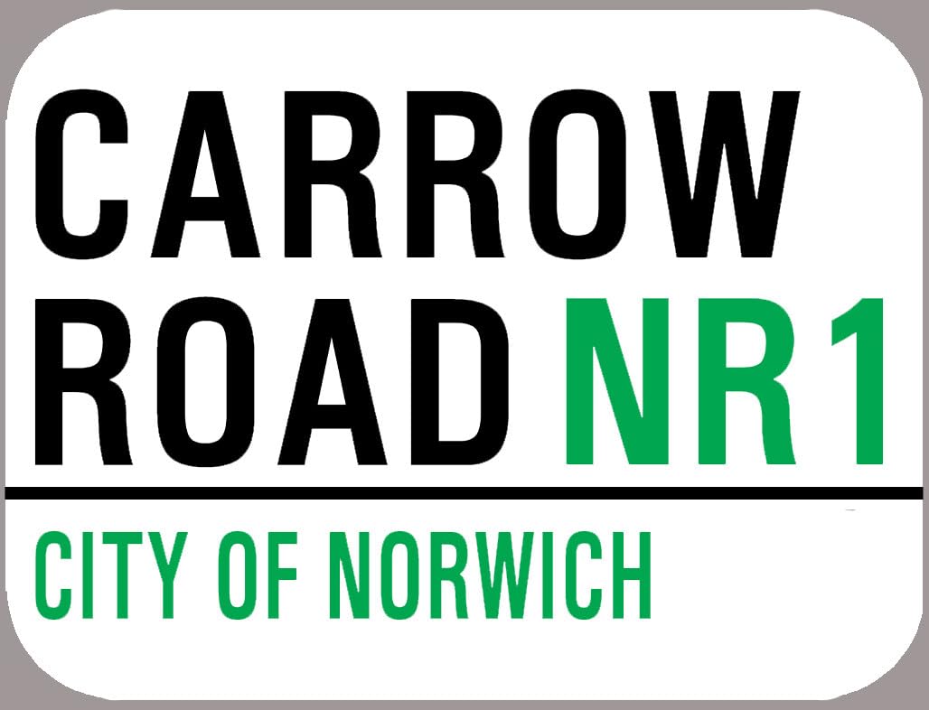 Carrow Road Norwich Metal Street Sign Decoration Props Plaque 8X12 Inch